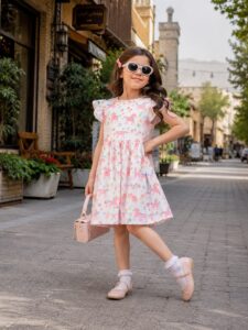 پیراهن بچگانه طرح تک‌شاخ رنگ سفید