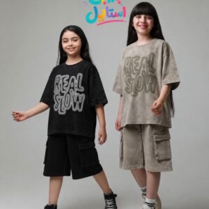 تیشرت باکسی بچگانه REAL – مشکی