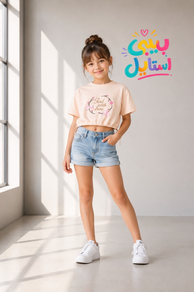 کراپ بچگانه پاپیون دخترانه – کرم